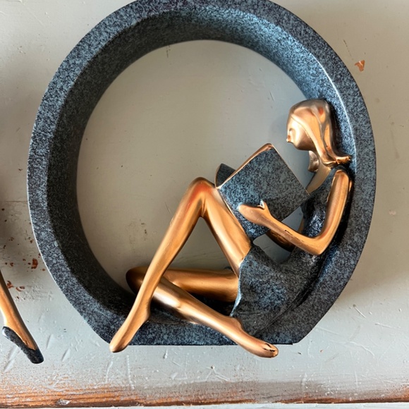 Creative Wisdom Women and Reading Girl Statue Figurines Bookends - Picture 4 of 5